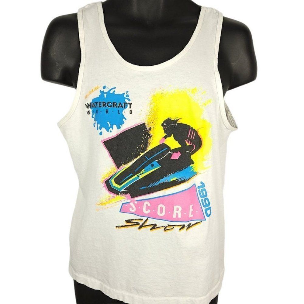 Watercraft World Tank Top Vintage 90s 1990 Personal Watercraft Jetski Mens Small